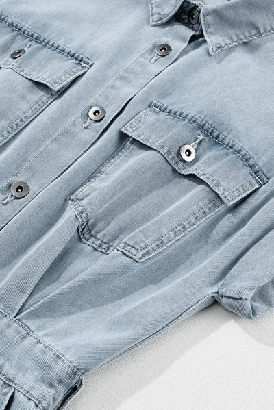 Sofia® | Elegantes Jeanskleid mit kurzen Fledermausärmeln