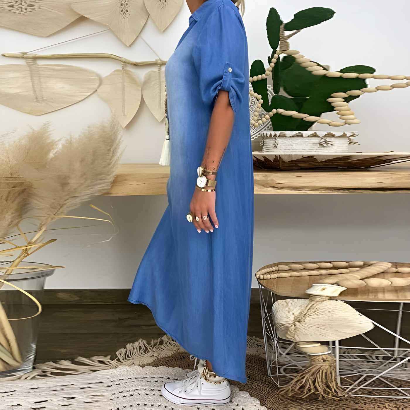Sofia™ | Denimkleid mit V-schnitt