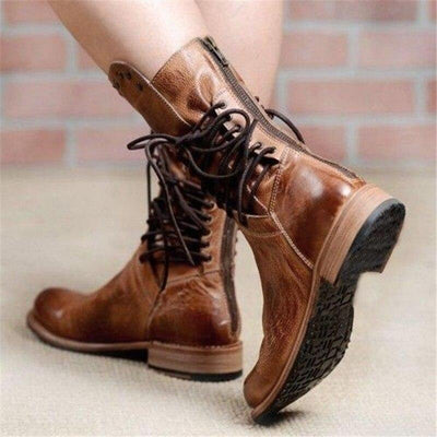 Holly - Vintage Stil Lederstiefel
