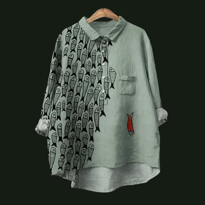 Rael | Bequemes Vintage-Shirt mit Fischdesgin