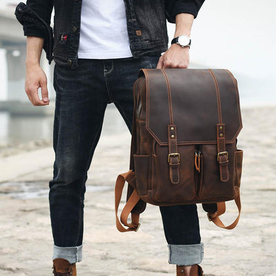 BIEFELD | Brauner Lederrucksack