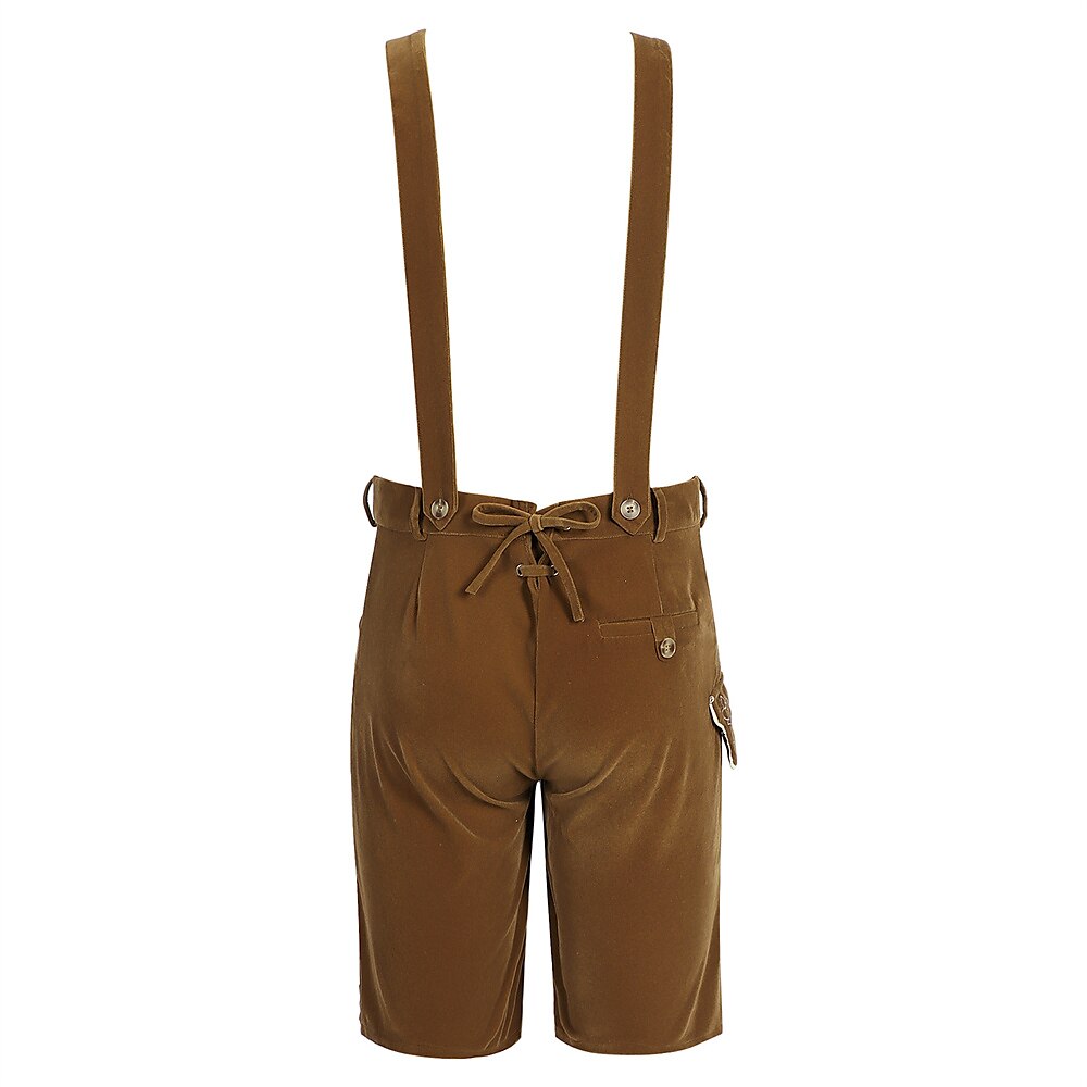 Herren-Oktoberfest-Lederhosen mit kunstvoller Stickerei, praktischen Hosenträgern und gemütlichen Seitentaschen