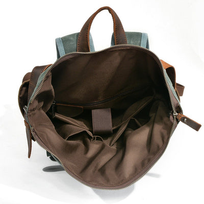 MARSEILLE | Rolltop-Rucksack aus wachsbeschichtetem Segeltuch