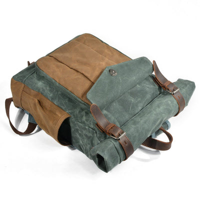 MARSEILLE | Rolltop-Rucksack aus wachsbeschichtetem Segeltuch